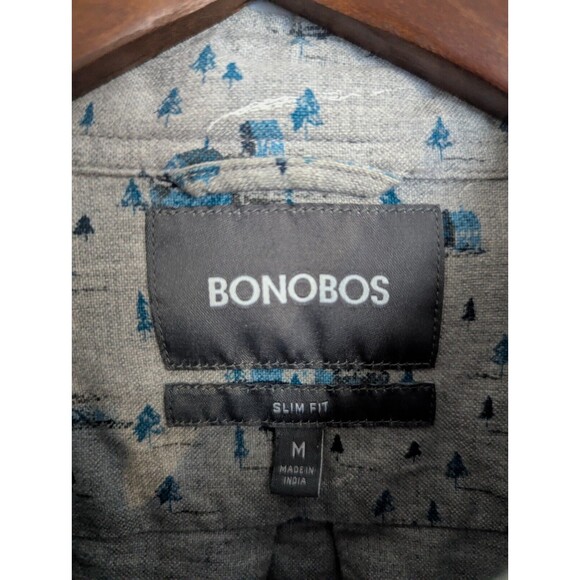 Bonobos Slim Fit Medium Button Down Long Sleeve Shirt Tree Town Graphic Mens M - Picture 6 of 12